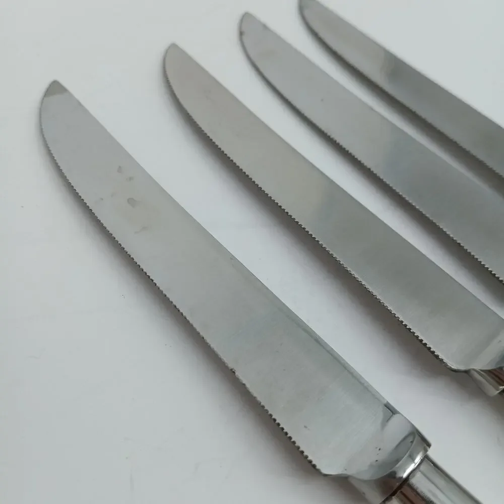 4X SK Cooper Bros QUEEN ANNE Stainless Steak Knives Sheffield England